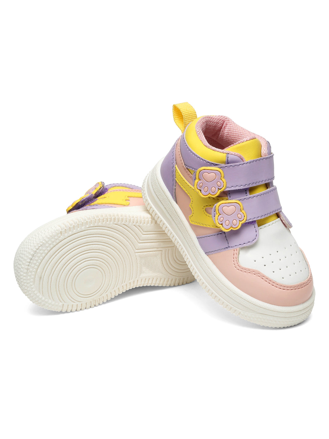 Colorpop Toddlers' High Ankle Sneakers - Peach & Purple (Girls)